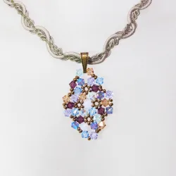 Pendant 45cm - Shea Rhombus S-Khaki Braid - Pendant 45cm - Laiton bronze